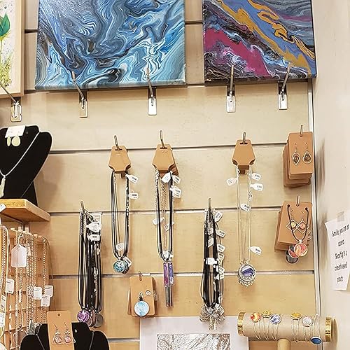 Miniatura 6 de Suponey 150 tarjetas para aretes, collares, pulseras, tarjetas, soporte para aretes, tarjetas, tarjetas de exhibición, tarjetas de papel kraft para