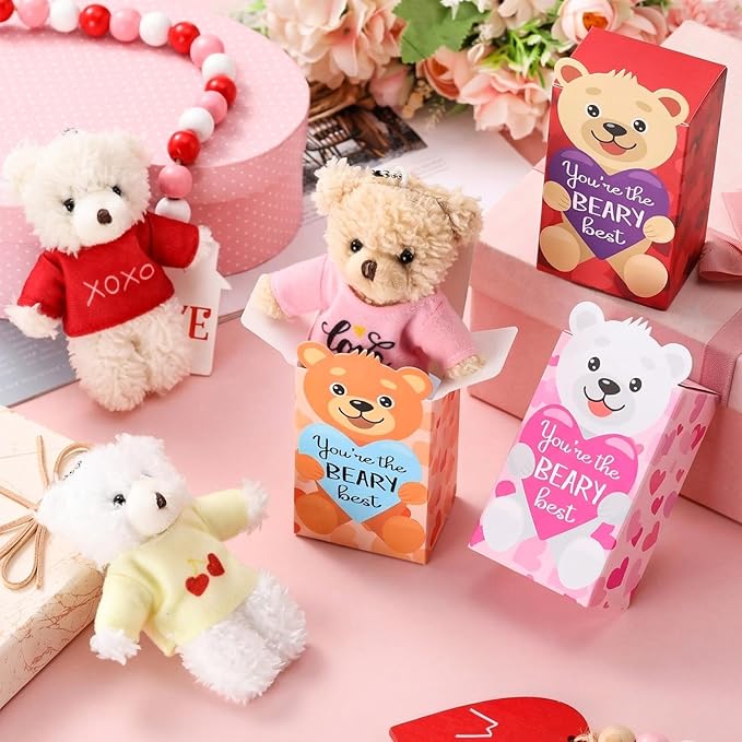 Jenaai 24 Ositos de Peluche Mini con Cajas Regalo San Valentín miniatura 2
