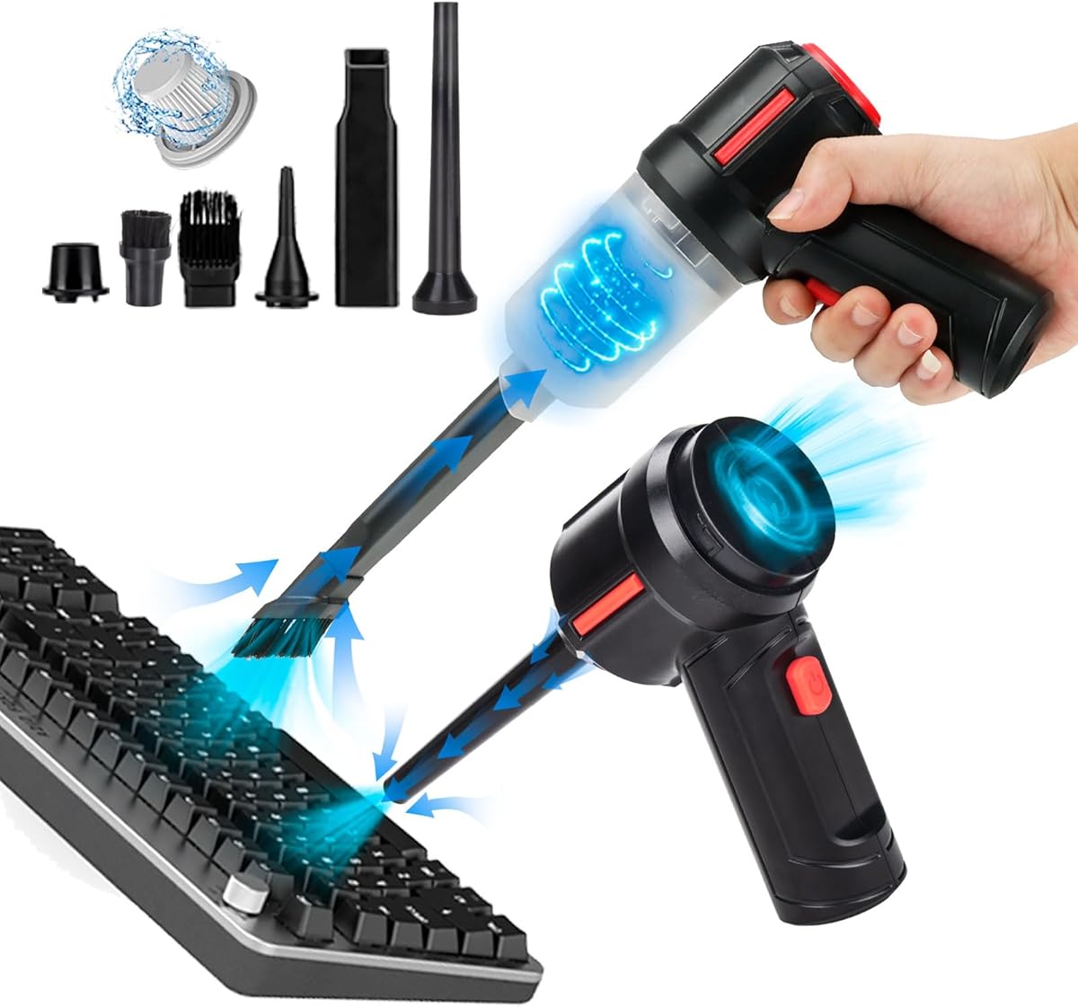 Meudeen Air Duster - Computer Vacuum Cleaner - for Keyboard Cleaning- Cordless Canned Air- Powerful - Energy-Efficient(Air-01) : Electronics