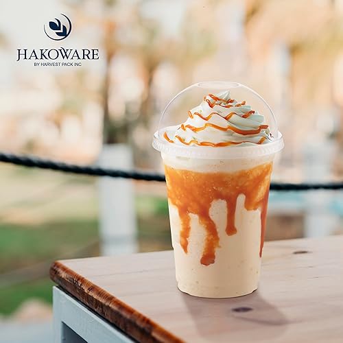 Miniatura 28 de Vasos desechables de plástico con tapas. Vasos transparentes de primera calidad, de 16 oz (onzas) PET para bebidas frías, café helado, zumos de té