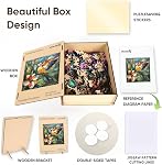 Qiuenisray Wooden Puzzle 200 Piece, Stained Glass Hummingbird Jigsaw Puzzle | Wood Puzzle for Adults Mom Grandmother, FSC Certified Unique Animal Shape Wood Puzzles, Bird Jigsaw Puzzles 11.2x11.2 in