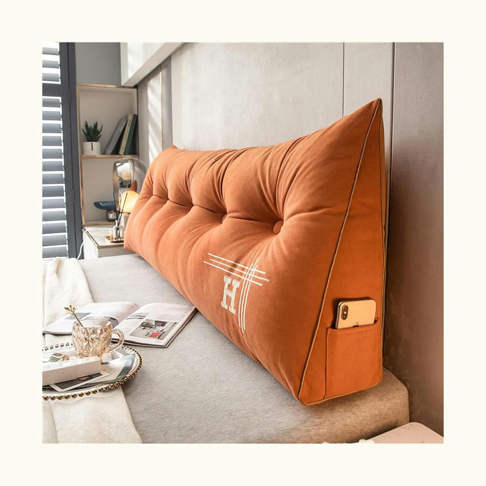 Coussin de lecture avec housse amovible pour soulager le dos au lit