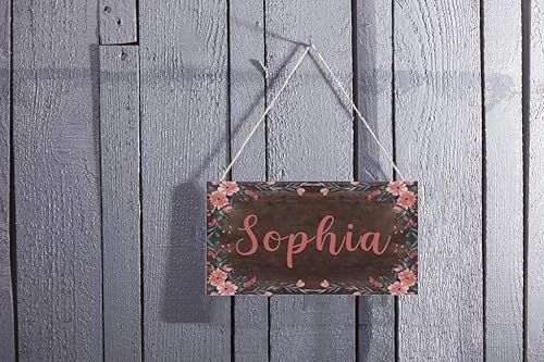 Miniatura 6 de Letrero de puerta de perezoso floral personalizado para dormitorio, letrero con nombre personalizado, cuarto de bebé, decoración de habitación de