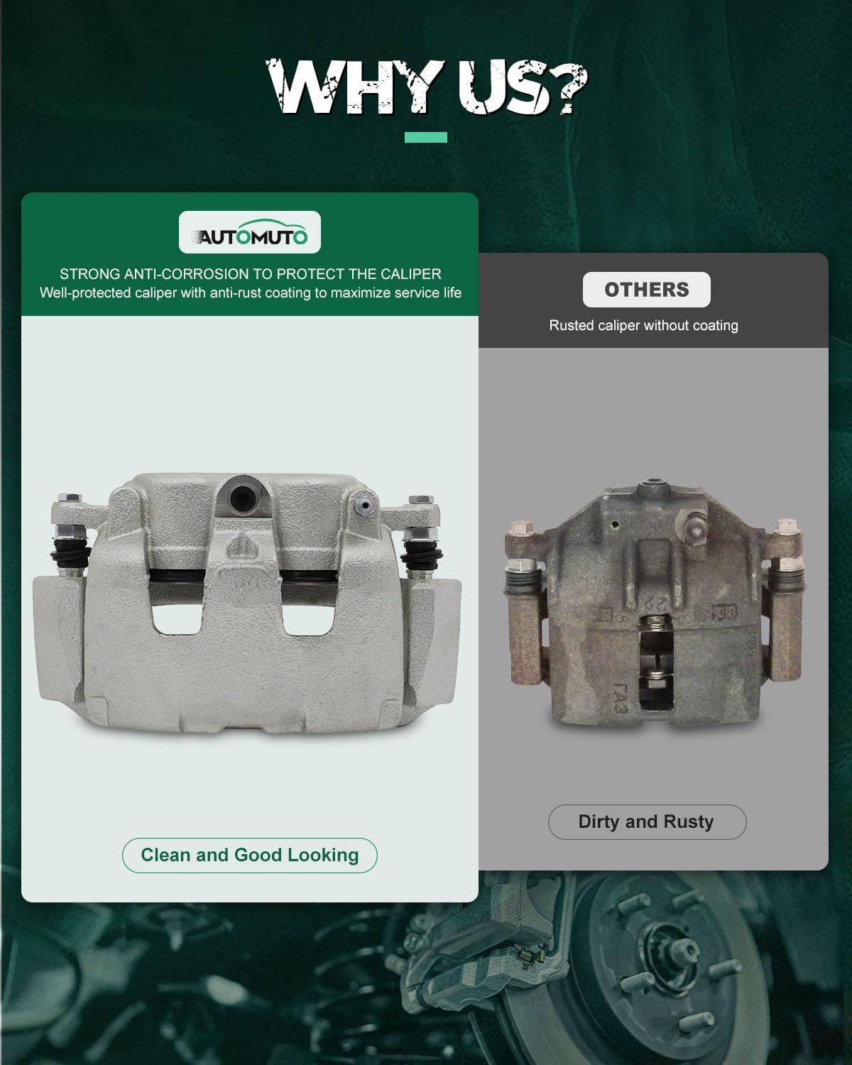 AUTOMUTO Front Left & Right 18B5055 18B5054 Disc Brake Calipers With Bracket For Chrysler 2007-2009 For Dodge 2007-2010 For Ram 2011-2017