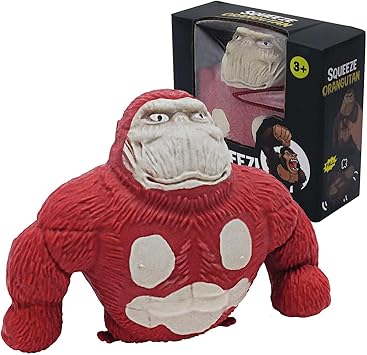 Funny Red Monkey Toy, Squeeze Gorilla Toy, Stretchy and Squishy Monkey Toy ,Animal Figure Toys for Kids and Adults, Sensory Stress Relief Toy for Children and Adults