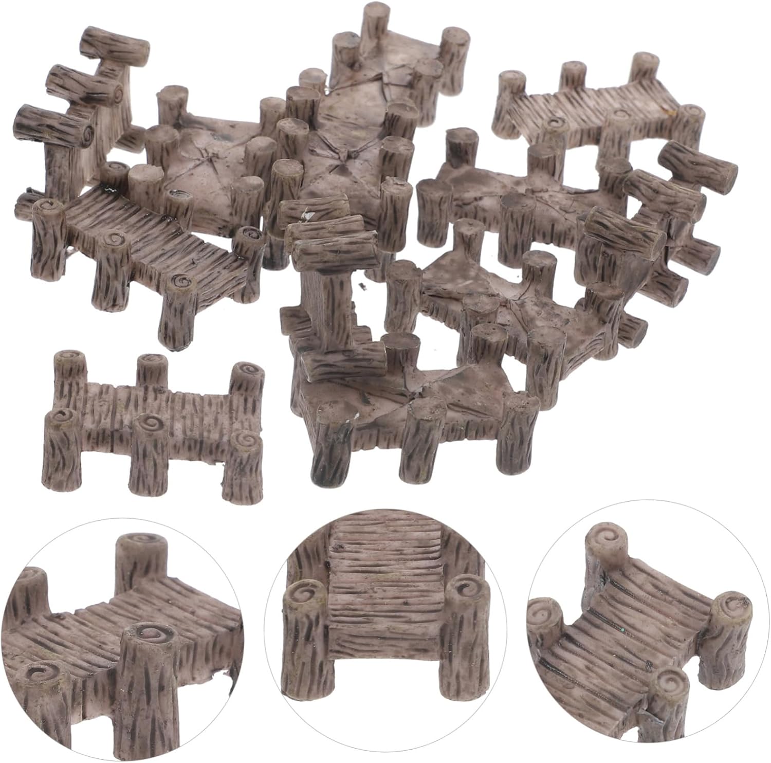 Toddmomy 12pcs Miniature Resin Bridge Figurine Tiny Bridge Decor for Micro Landscaping Durable Resin Craft for Indoor and Outdoor Garden Home and Office Decoration