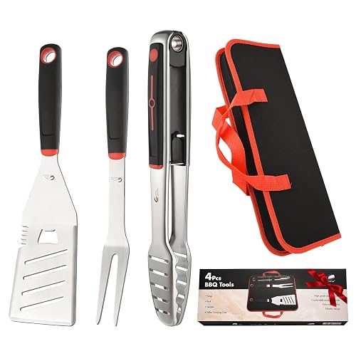BBQ Tools Set, 4 PCS Heavy Duty Stainless Steel Spatula,