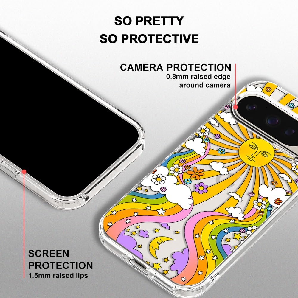 MOSNOVO Case for Google Pixel 10 & Pixel 10 Pro, [Buffertech 6.6ft Military-Grade Drop Protection] [Anti Peel Off Tech] Clear TPU Bumper Phone Case Cover Design - Cute Cherry — view 641