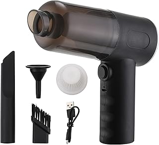 مكنسة كهربائية لاسلكية للسيارة 3 في 1 محمولة باليد قابلة لإعادة الشحن بمنفذ USB ومنفضة هواء مع فلتر هيبا و3 فوهات وشفط قوي لتنظيف السيارة ولوحة المفاتيح والمكتب والمنزل من لوازم