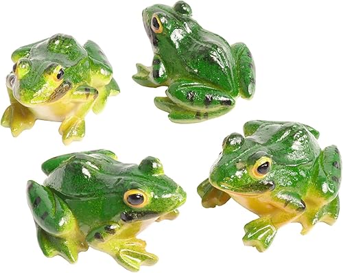 Aydinids 4 figuras de rana en miniatura de resina de simulación de rana de rana para micro paisaje hogar decoración de jardín de hadas