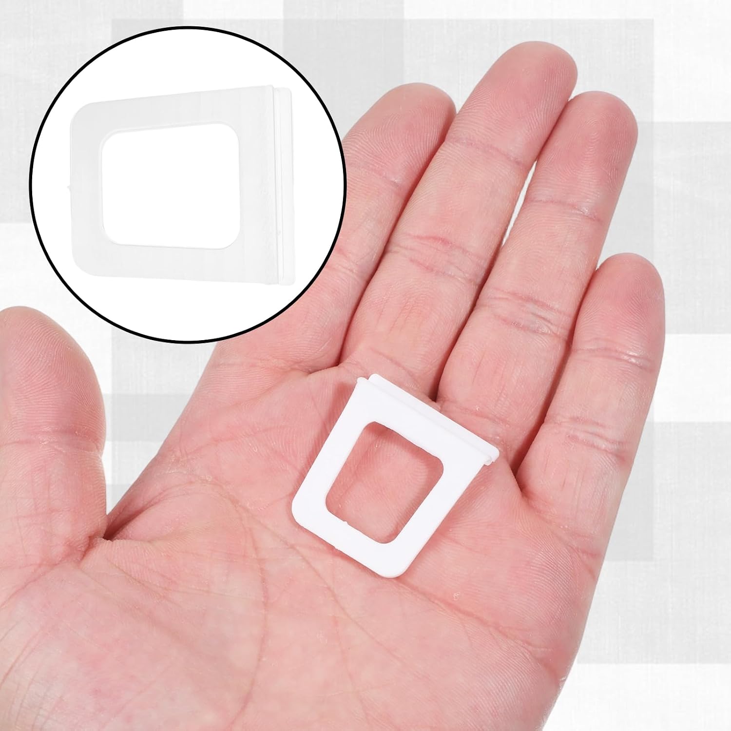 30 Pcs Plastic Window Screen Pull Tabs, Universal Spline Channel Pull Lift Tab White Hollow Flat Window Screen Tabs for Screens Frame Replacement Repair Clips
