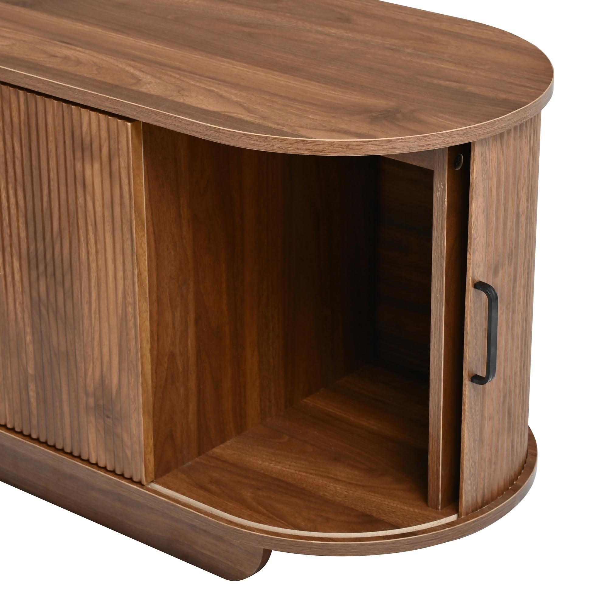 Console TV multimediale galleggiante, 180 x 40 x 50 cm, struttura ondulata