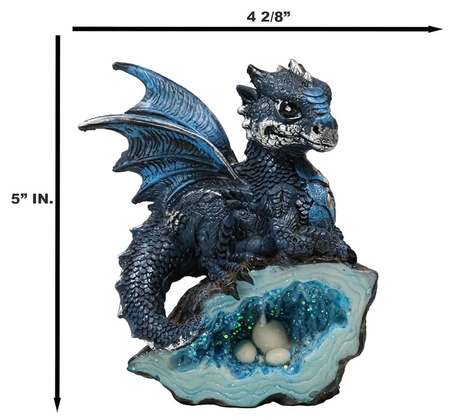 Amazon.co.jp: Ebros Fantasy アクアブルーシルバードラゴン