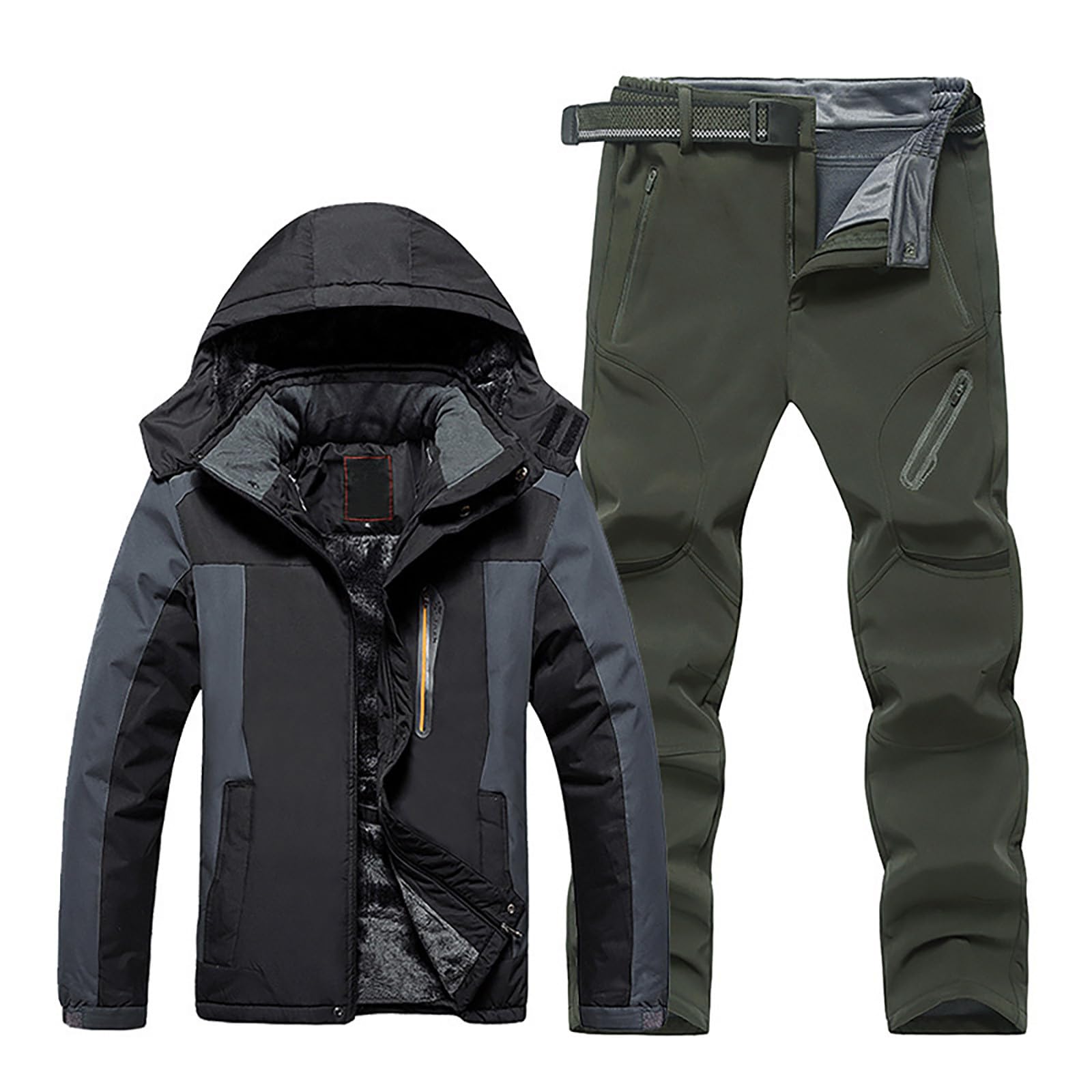 Generisch 2026 Chubasquero para hombre, talla grande, abrigo de invierno para senderismo, chaqueta de lana cálida, conjunto de senderismo al aire libre, 5XL, 9XL