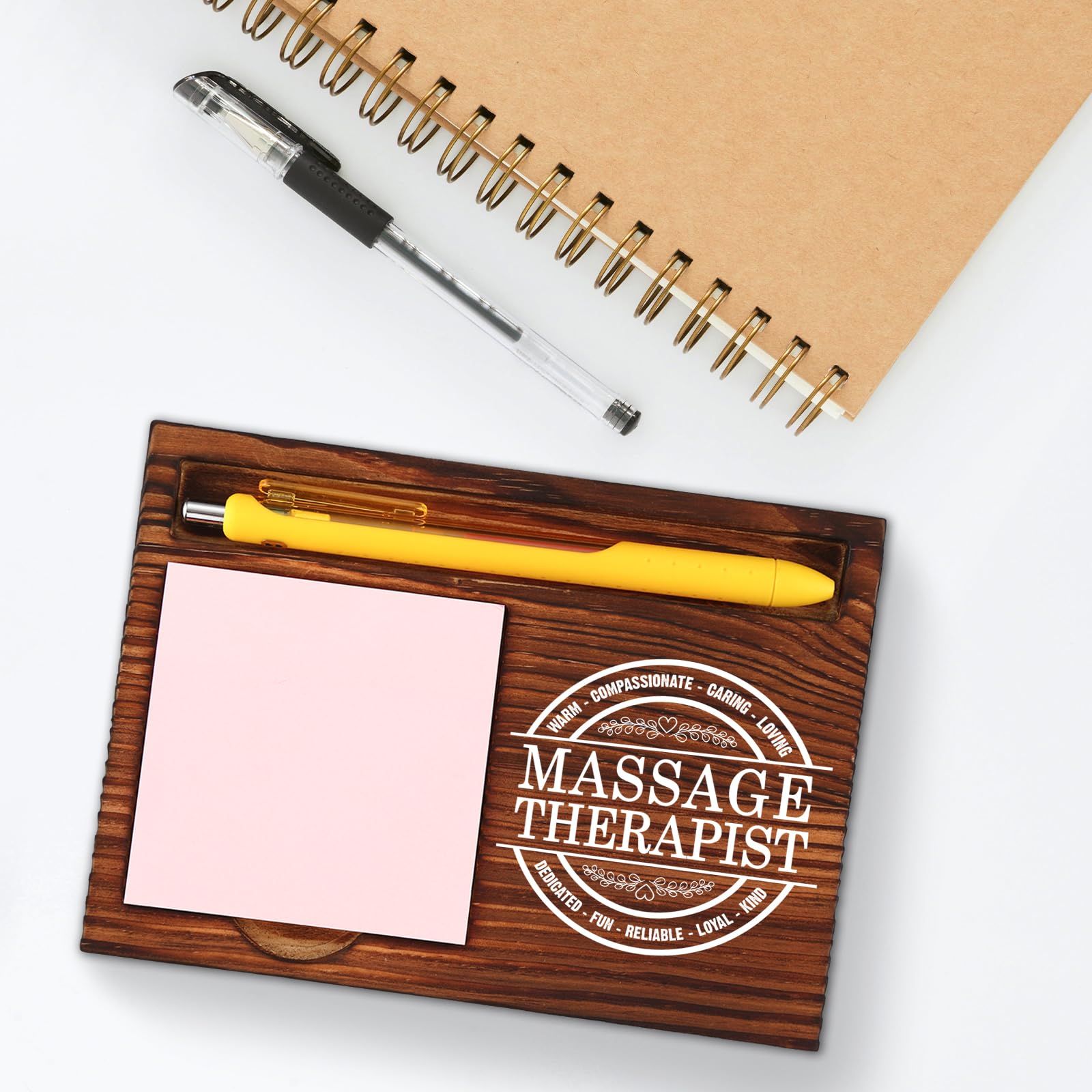 Thank You Gifts for Massage Therapist Women, Spa Staff Gifts Idea, National Massage Therapy Week Healthcare Therapist Gift, Self-Stick Note Pad Holder for Desk Organization VN429