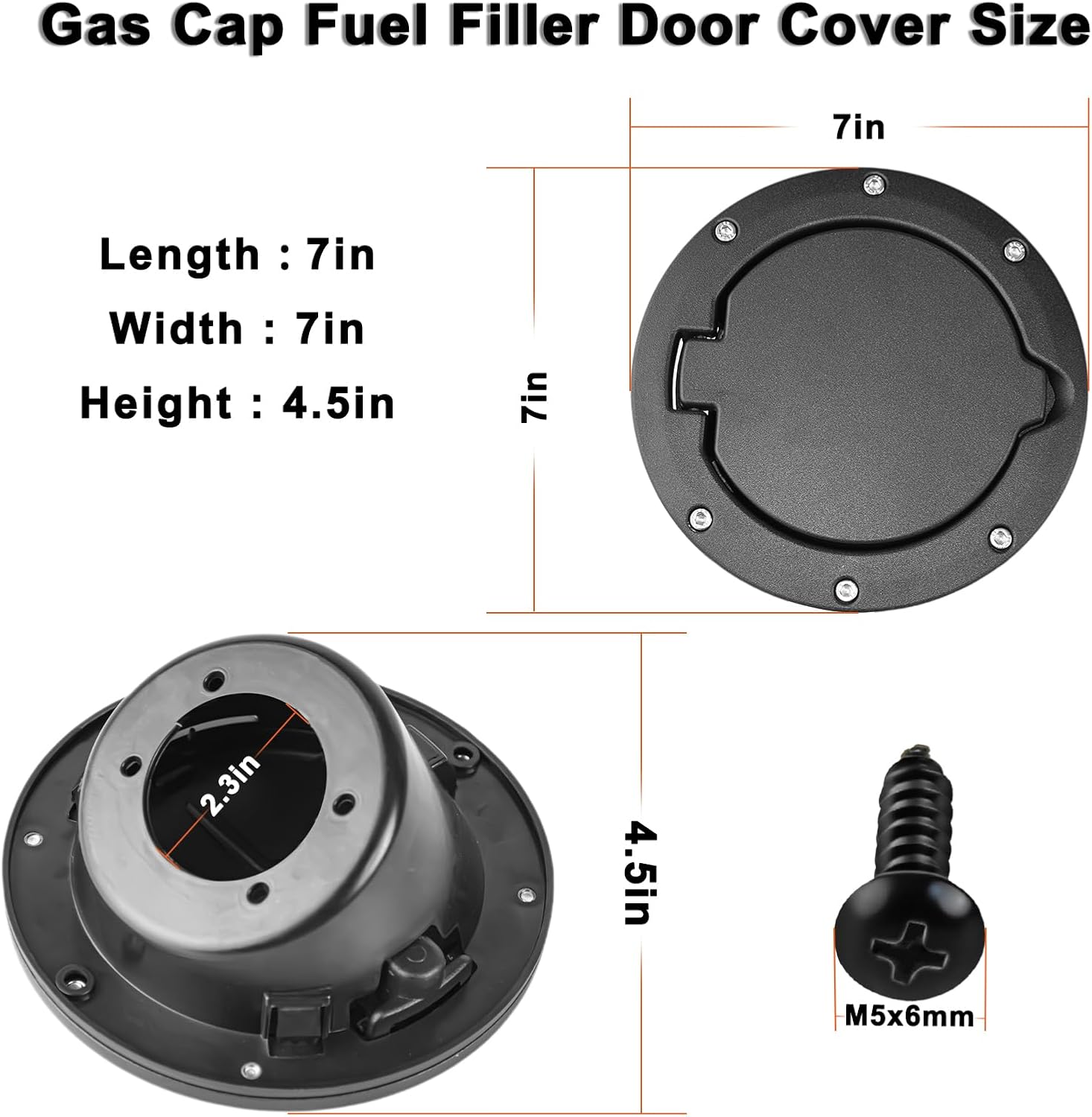 MuHize Fuel Filler Tank Door, Gas Cover Cap for Jeep Wrangler TJ 1997-2006, Easy to Install, Rust Resistant, Heavy Duty Fuel Door Cover Replacement