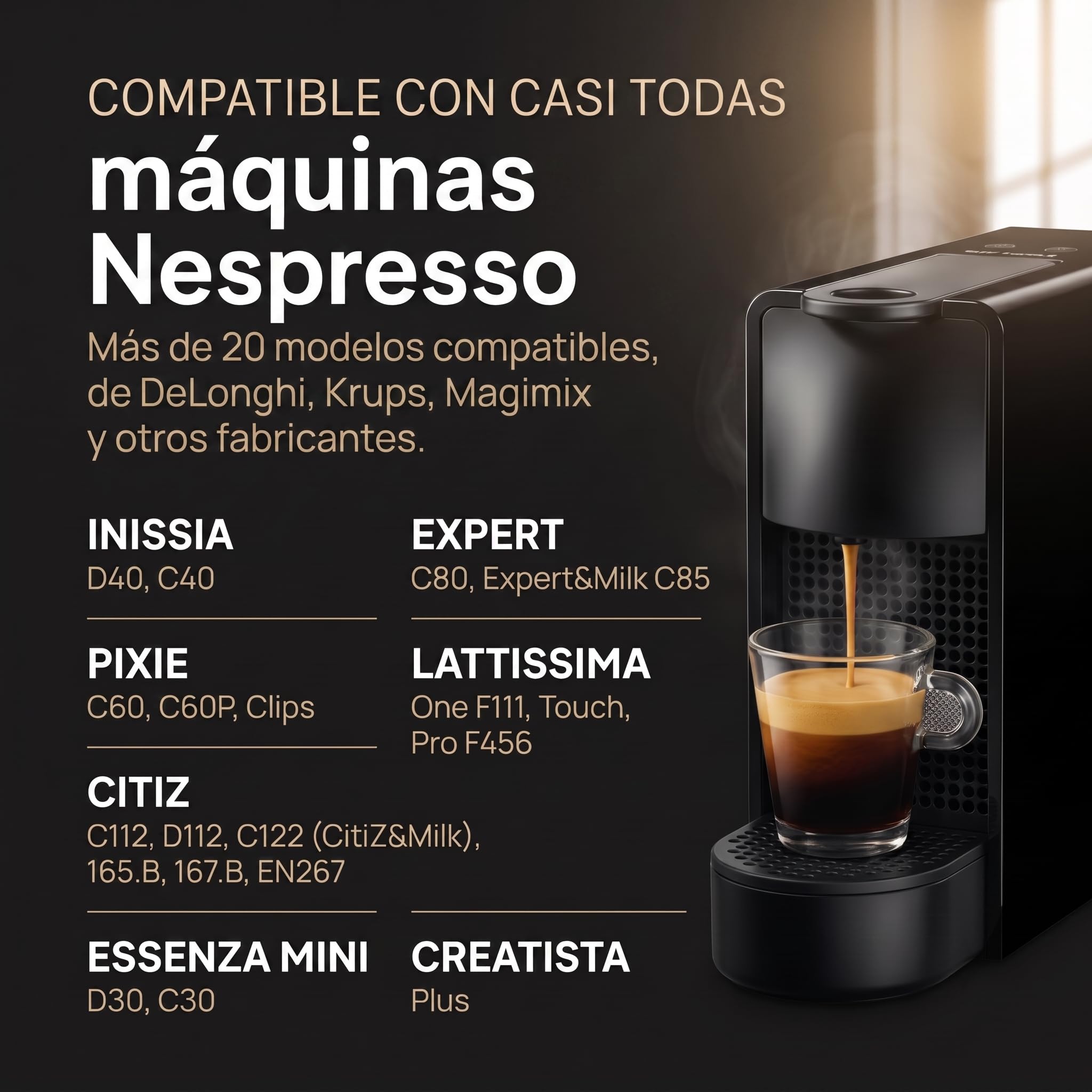 mahona Cápsulas Recargables Compatibles Nespresso Acero Inoxidable | Cápsulas reutilizables cero residuos, acero duradero, fácil llenado, con cuchara dosificadora y junta incluidas