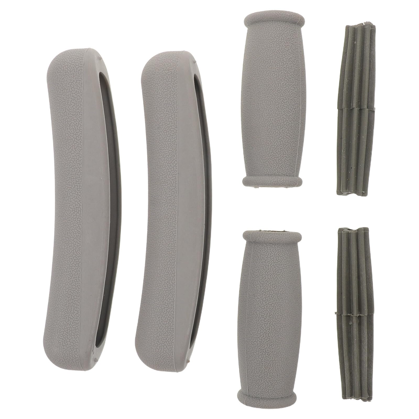 Almohadillas de Repuesto para Muletas Axilares 6 Piezas, Fundas Ergonómicas de Goma Antideslizantes en Color Gris Empuñadura y Cojines para Soporte y Comodidad en Rehabilitación