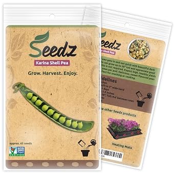 Organic Pea Seeds, Appr. 65, Karina Shell Pea, Heirloom Vegetable Seeds, Certified Organic, Non GMO, Non Hybrid, USA