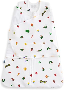 HALO Eric Carle 100% Cotton Sleepsack Swaddle, 3-Way Adjustable Wearable Blanket, TOG 1.5, Hungry Caterpillar Feast, Newborn, 0-3 Months