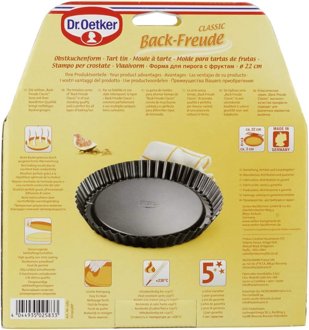 Dr.Oetker "Back-Freude" Pie Pan, O8.66", Black