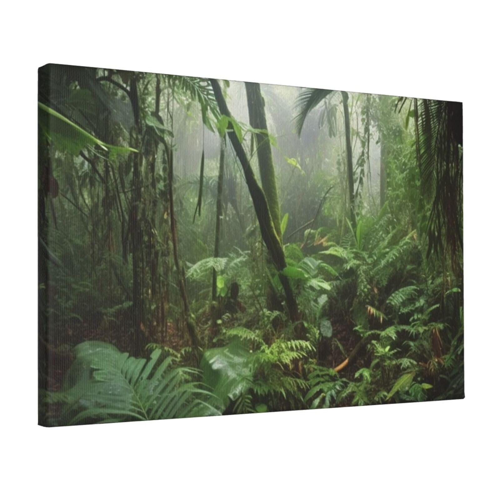 DWVTSLH Tropical Rainforest Poster Paintings Canvas Wall Art Bedroom Prints Home Decor Hanging Picture Modern Home Artworks Aesthetic for Living Room Office Wall Decor 12x18in Unframed