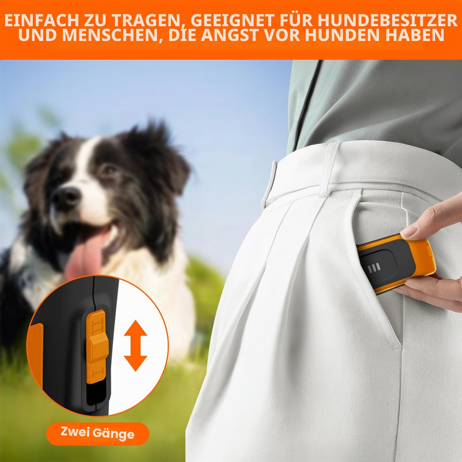 2026 Upgrade Antibell Ultraschall Gerät,40 Fuß Anti Bell Gerät Hunde, 2 Modi Antibell für Hunde mit Stroboskop Taschenlampe, wasserdicht,Geeignet für kleine, mittelgroße und große Hunde.