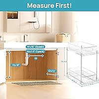 Vista 4 de Vtopmart Paquete de 2 organizadores de baño superiores, organizadores de 2 niveles blancos debajo del fregadero, contenedor de almacenamiento