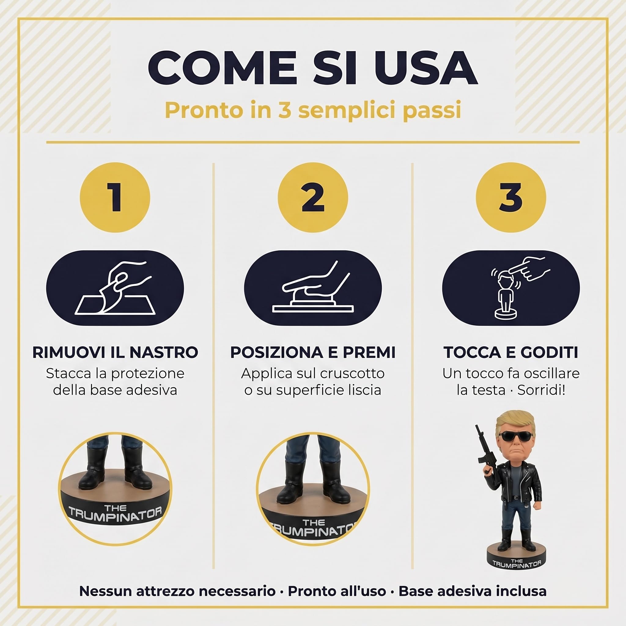 Figura de Donald Trump - Decoración divertida para salpicadero, gadget para coche y oficina, accesorio agradable para coche y regalo original para hombre y mujer (versión 5)