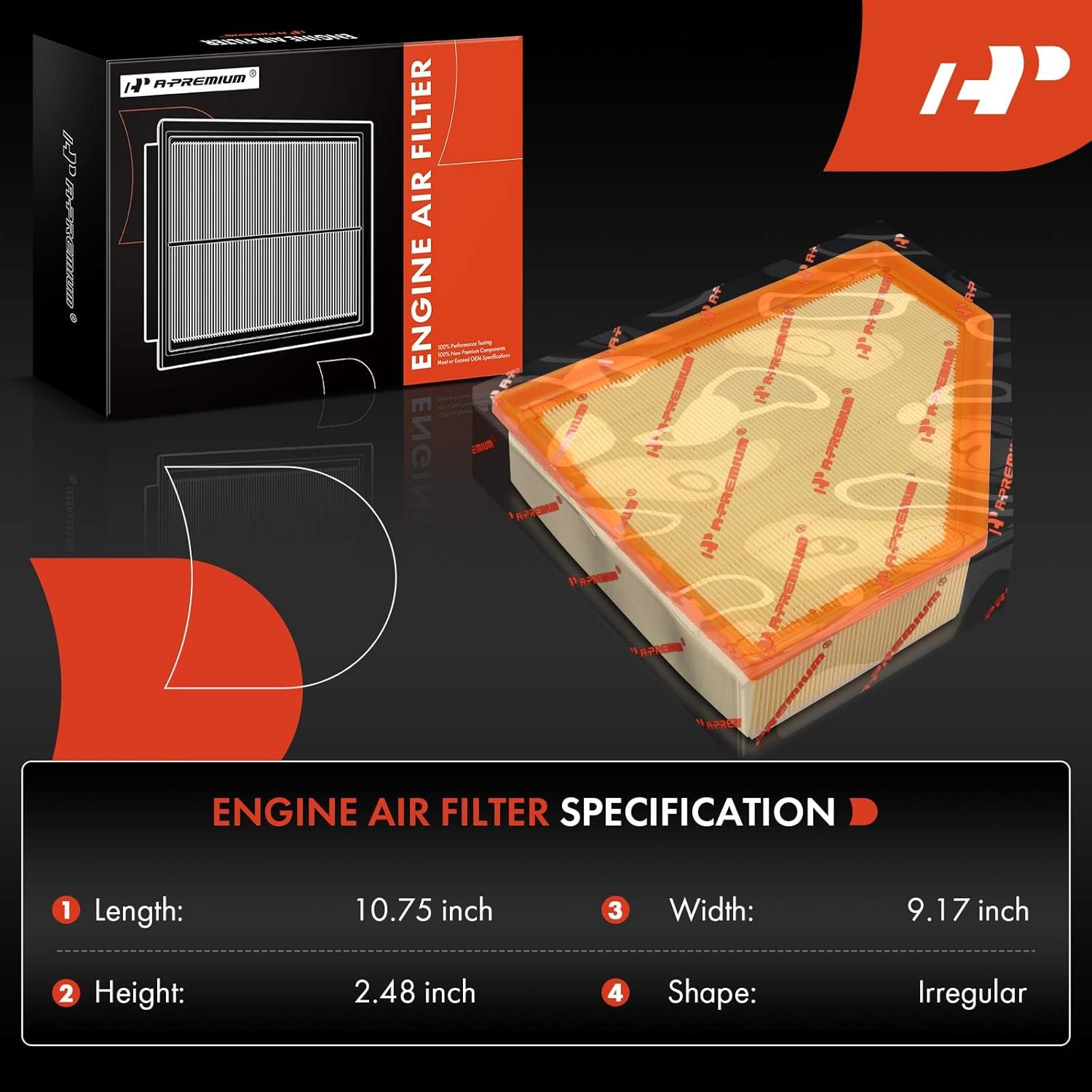 A-Premium Engine Air Filter Compatible with Toyota GR Supra 2020-2023 & BMW M340i, M340i xDrive 2020-2024, Z4 2019-2024, 2.0L 3.0L, Replace# 13718635102