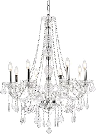 Elegant Lighting Value Verona 8 Light Chrome Chandelier Clear Royal Cut Crystal