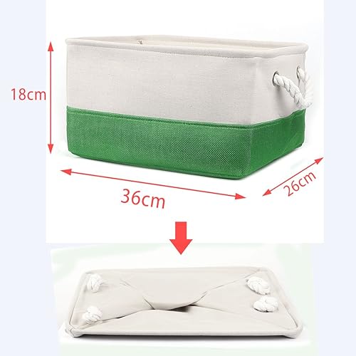 Miniatura 4 de uxcell Canasta de almacenamiento de tela plegable con asas dobles, contenedores plegables para almacenamiento de ropa de lavandería, organizador