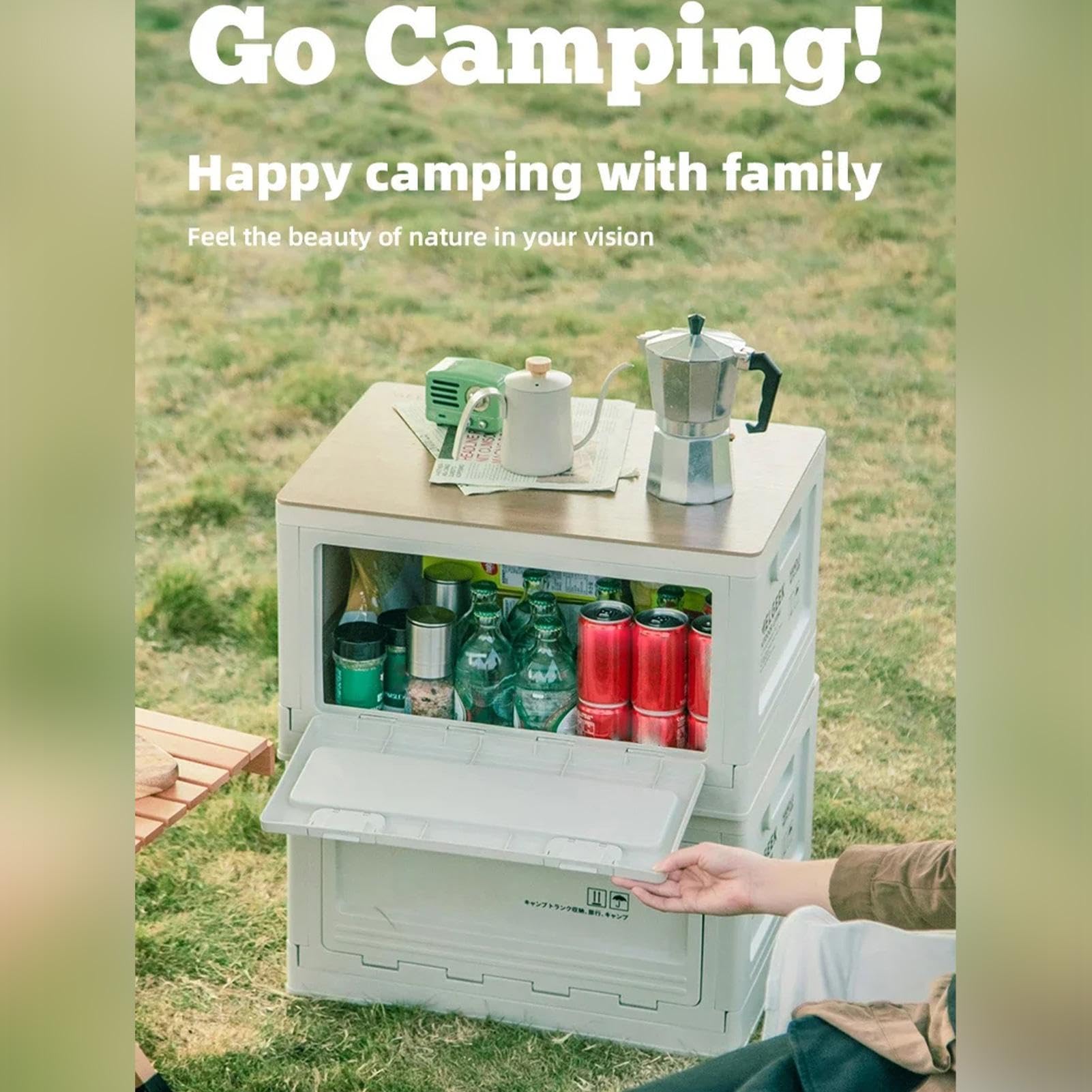 Faltbare Camping-Aufbewahrungsbox, faltbare Aufbewahrungsbox mit Deckel 50L