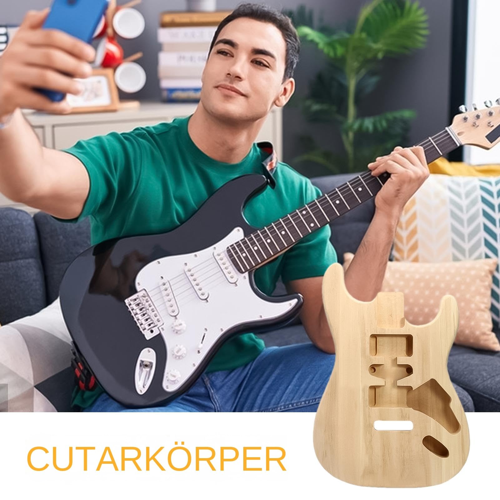 Corpo Per Chitarra A Barile Accessorio per Costruzione Strumenti | Parte Grezza Non Finita Per Laboratorio Studio Aula Principianti Professionisti Musicisti Hobbisti