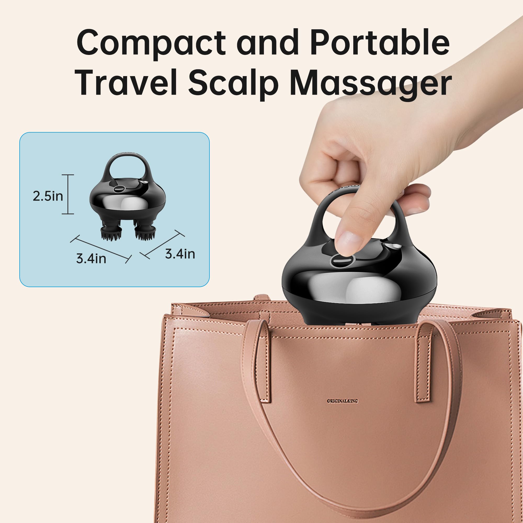 COMFIER Massaggiatore cordless per cuoio capelluto con 3 modalità di impasto, massaggiatore per la testa impermeabile con 8 artigli per la pulizia profonda, raschietto, massaggiatore per il corpo per