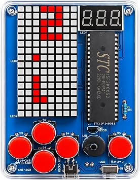 Beginner DIY Soldering Kit, 4-Game LED Matrix Console, Red Pixel