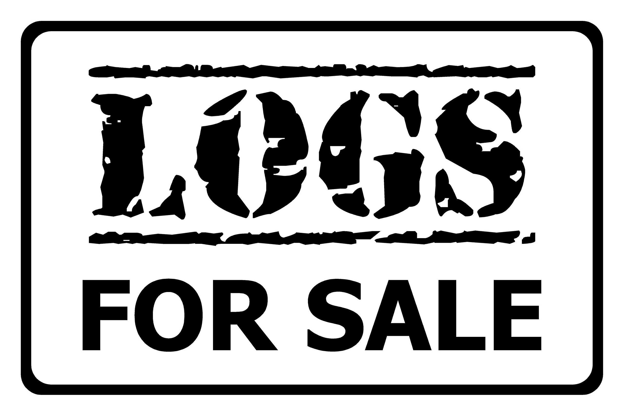 Logs For Sale Aluminium Composite Sign 300mm x 200mm x 3mm Thick Black/White.