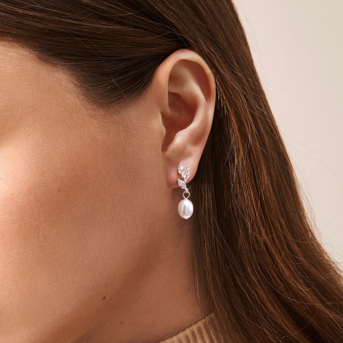 Pearl Earrings for Woman Diamond Gold Dangle Aesthetic Dainty Pearl Drop Earrings for Woman Gift and Wedding - Image 3