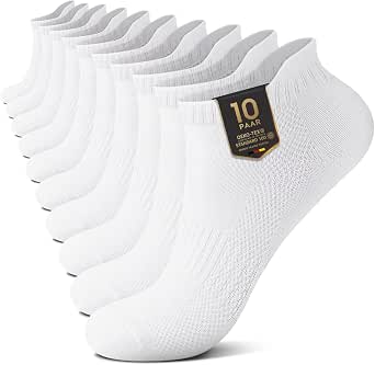YouShow 10 Paar Sneaker Socken Damen Herren Sportsocken Kurze Atmungsaktiv Knöchelsocken Laufsocken Baumwollsocken Halbsocken