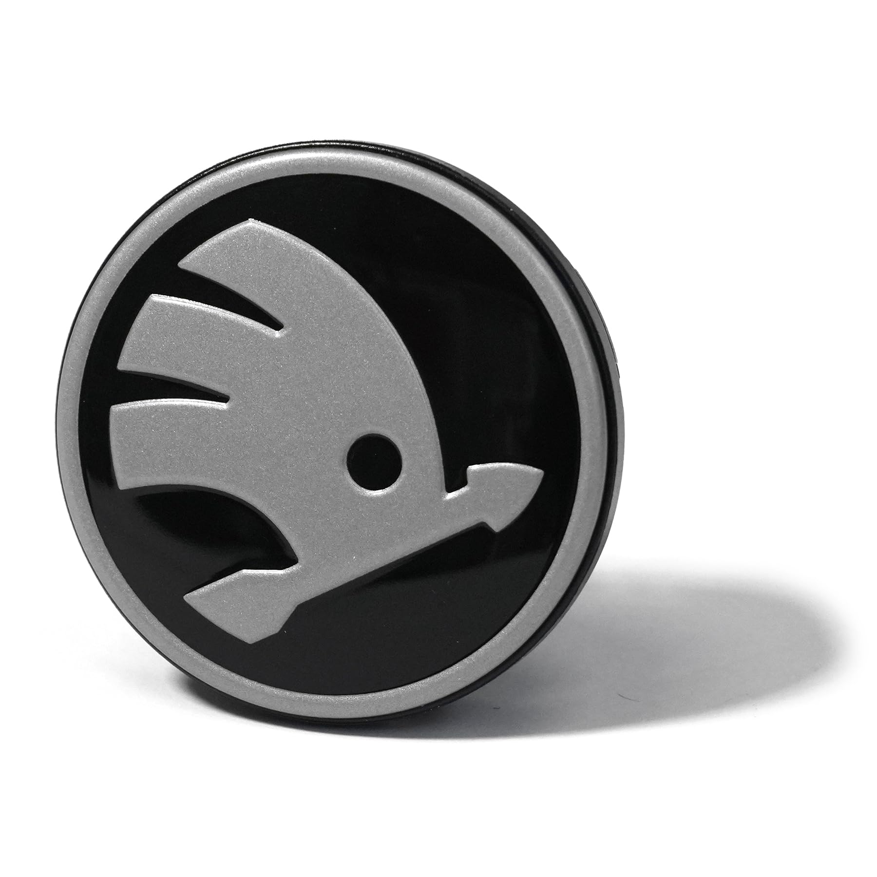 Skoda Coprimozzo Originale in Plastica, Colore Nero Satinato e Cromato Scuro, Diametro Esterno ca. 56 mm, per Cerchi in Alluminio, 5LA071213D