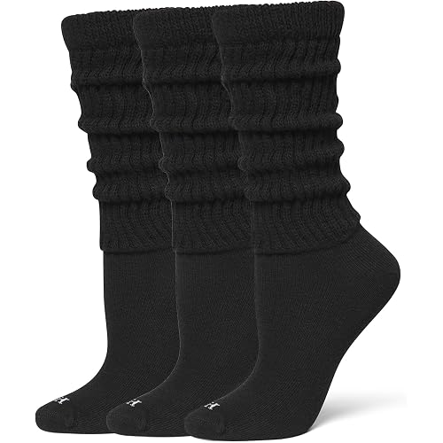 HUE Women’s Slouch Socks Crew Boot Chunky Ribbed Cotton Scrunch