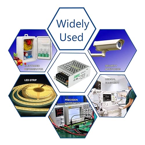 Miniatura 8 de Fuente de alimentación de 12 V 16.7 A, controlador LED de 200 W, adaptador de transformador regulado universal CA 110V-220V a CC 12V salida de bajo