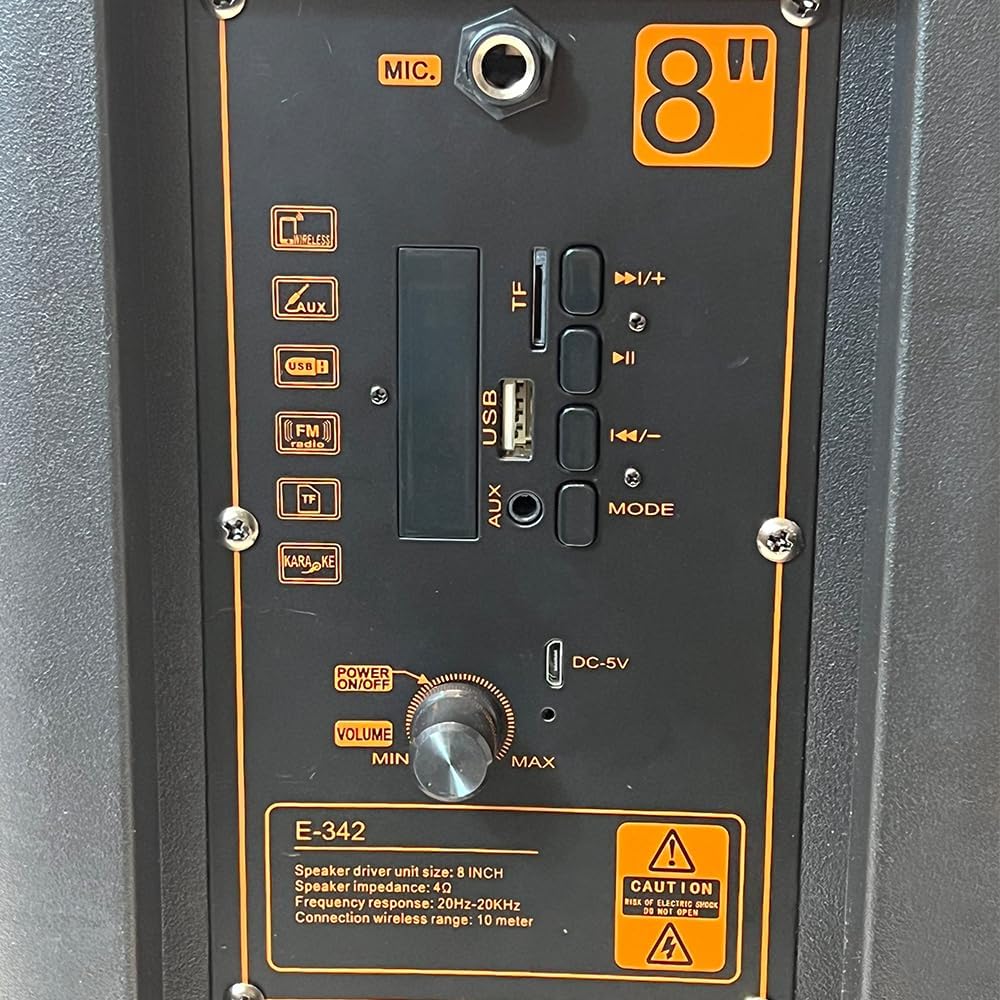 DHG Portable Bluetooth Speaker control panel