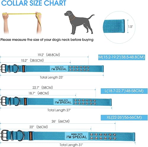 Miniatura 10 de Collar táctico para perros medianos y grandes, collar de perro con hebilla de metal resistente, collar de perro acolchado de neopreno suave, collar