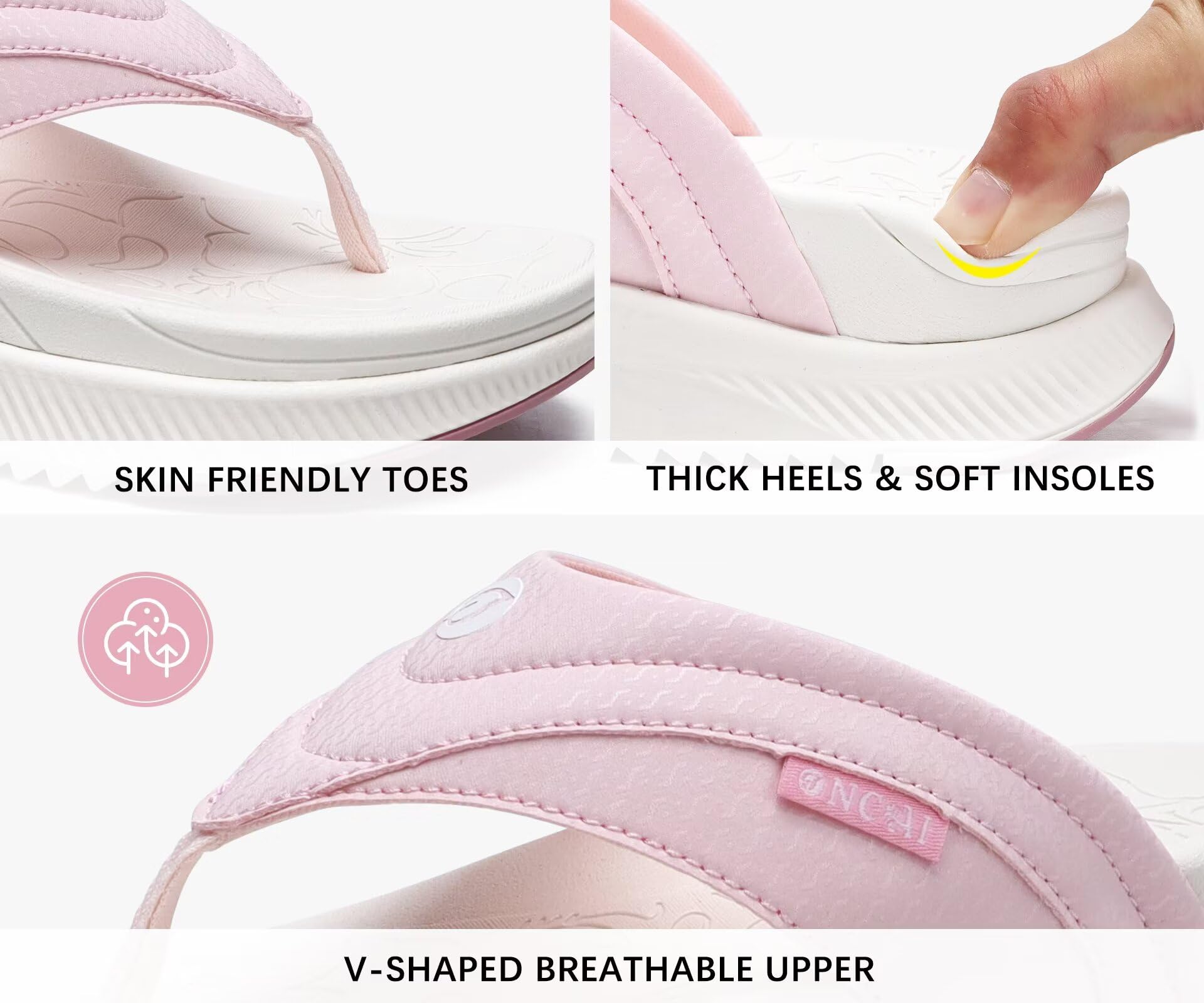 ONCAI Donna Cuscino Ortopedico Infradito Sandali da passeggio di recupero per le donne con supporto per l'arco plantare Estate confortevole Slip On Infradito per le donne dimensioni 36-43