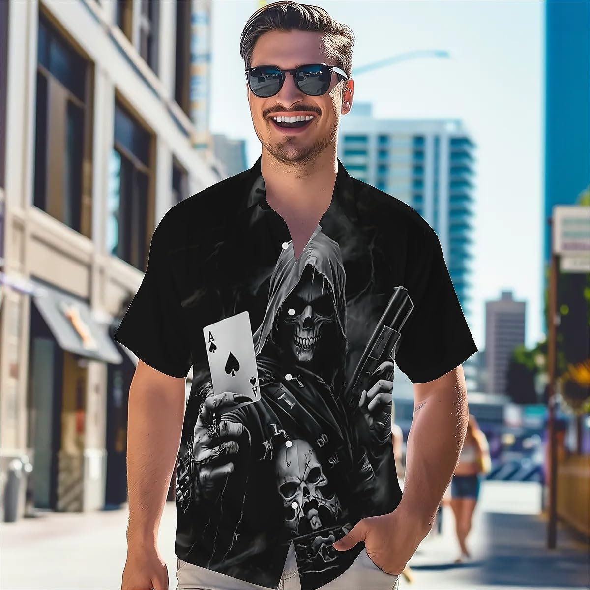 Dragonfly Men's Hawaiian Shirt Short Sleeve Floral Button Down Shirts Tropical Holiday Beach Shirts - Image 3