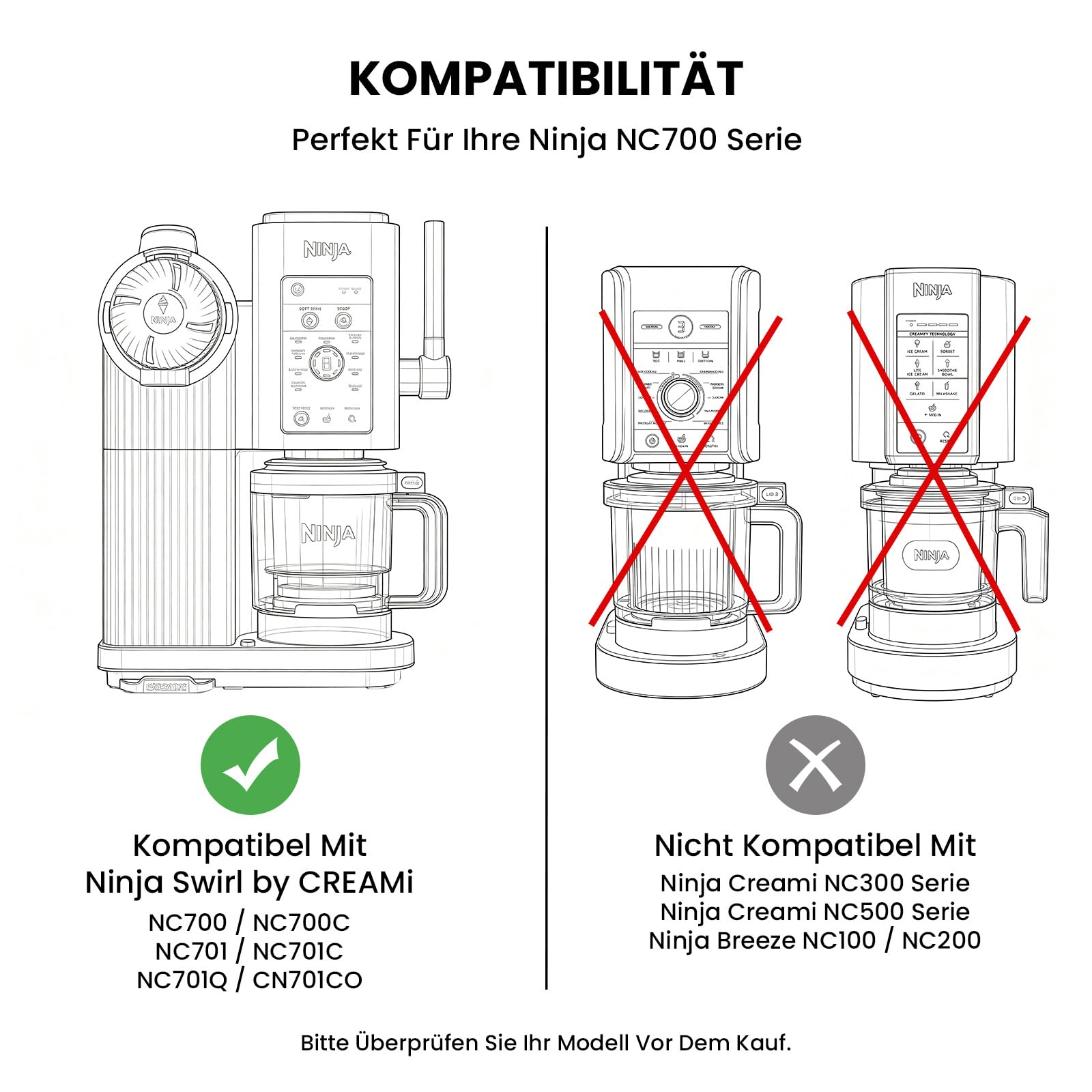 GEEKHOM Couvercle de Bol ExtéRieur de Rechange pour Machine à Glace : Accessoires Compatibles avec la Série Ninja Nc700 - Amovible, Passe Au Lave-Vaisselle, Réutilisable, Durable, Fiable, Ajustement