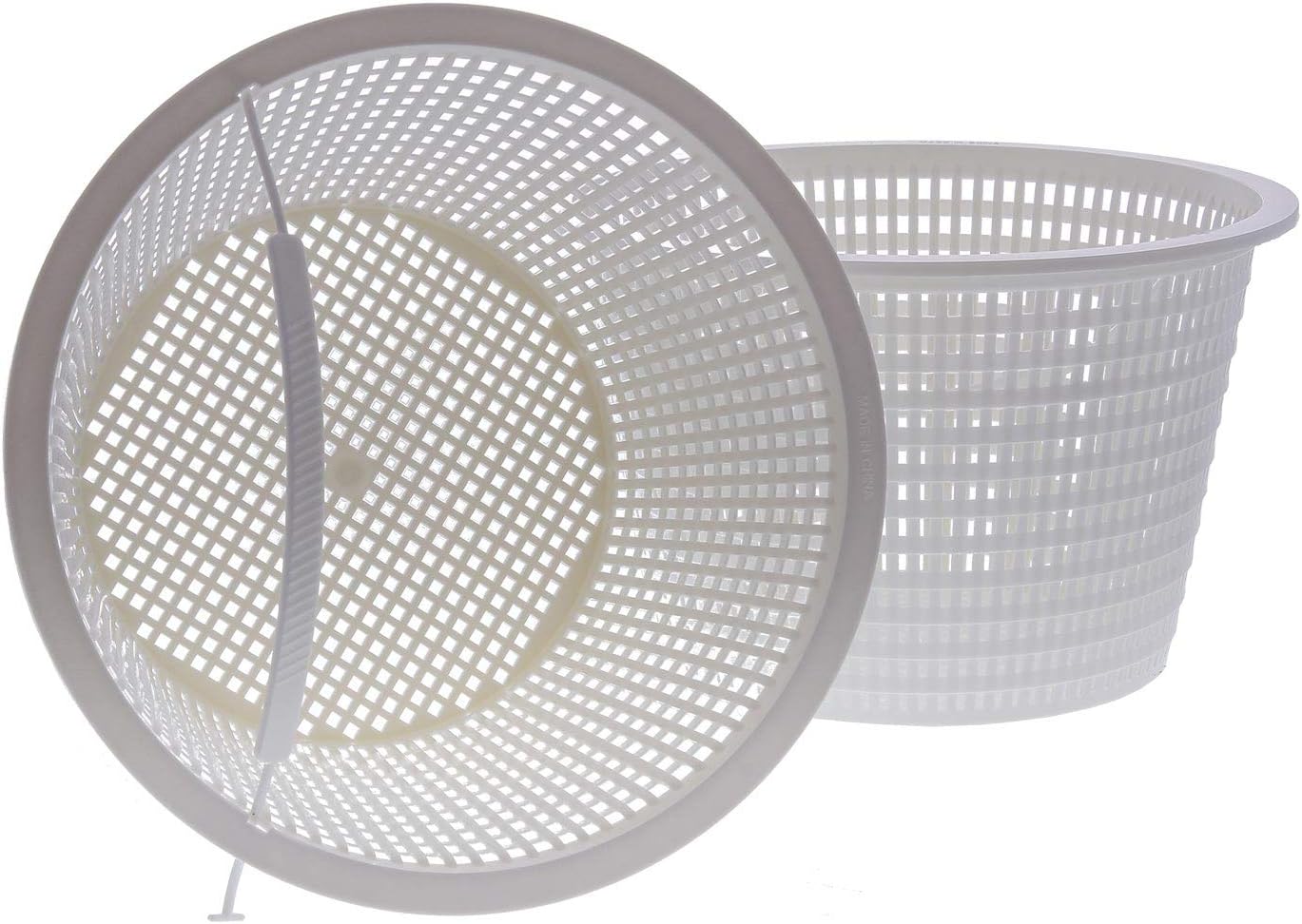 U.S. Pool Supply Swimming Pool Plastic Skimmer Replacement Basket (Set of 2) - Skimmer Basket for Inground Pool, Skim Filter Remove Leaves and Debris - 8" Top, 5.5" Bottom, 5" Deep - Not Weighted