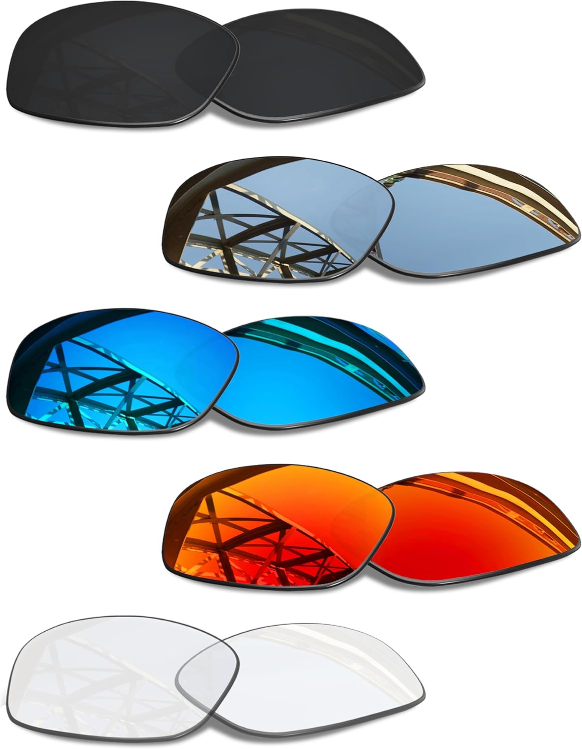 SmartVLT Set of 5 Men's Replacement Lenses for Oakley Jawbone/Racing Jacket Sunglass Combo Pack S01