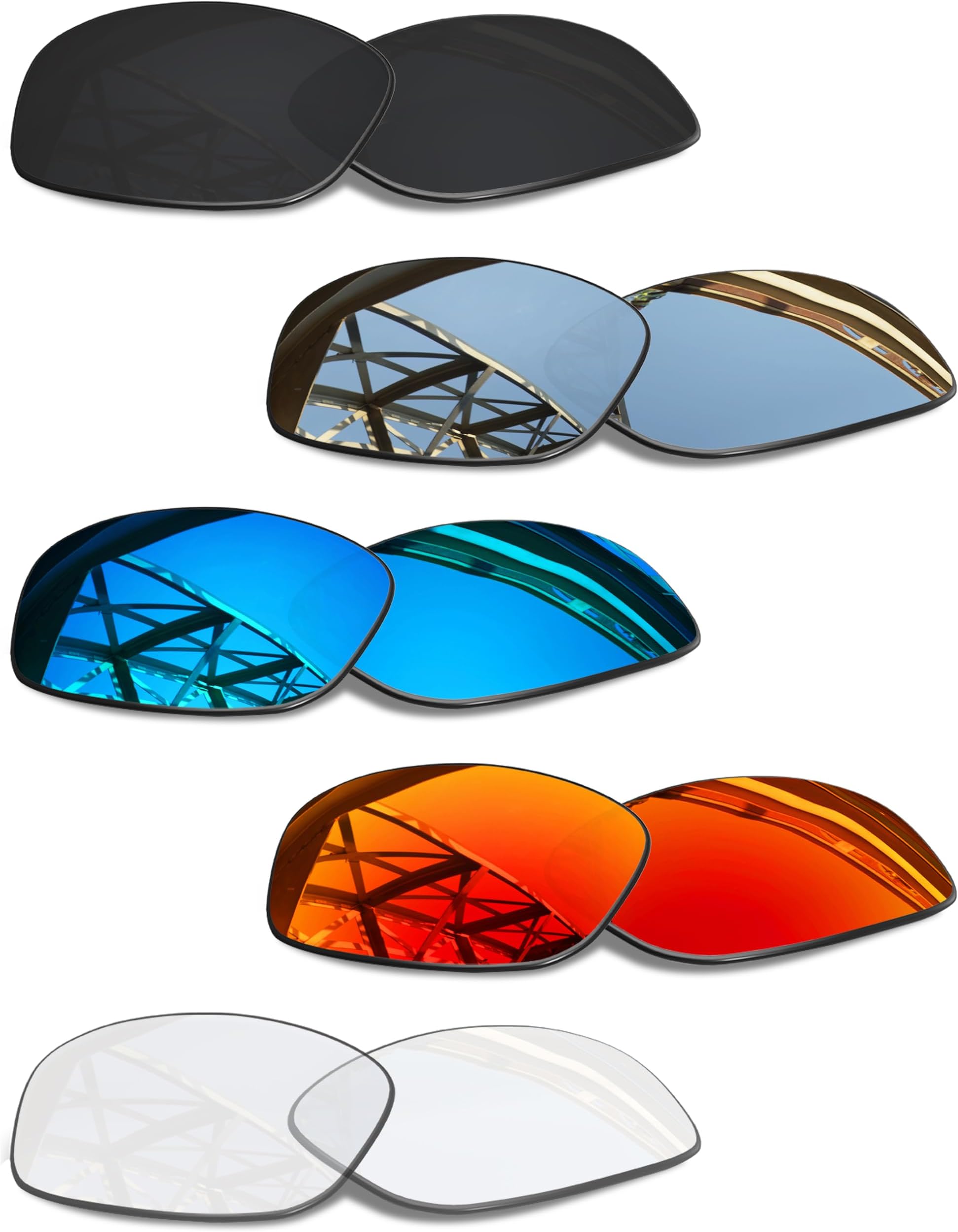 Set of 5 Men's Replacement Lenses for Oakley Turbine OO9263 Sunglass Combo Pack S01